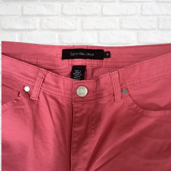 CALVIN KLEIN PLUS SIZE Crop Pant. Salmon - Size 16 - Picture 5 of 5